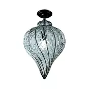 SIRU - Plafonski luster GOCCIA 1xE27/60W/230V prečnik 25 cm proziran/braon venecijansko staklo