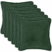 Vidaxl Prevleka za blazino 6 kos HOUTEN Temno zelena 60 x 60 cm Bouclé
