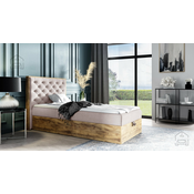Boxspring postelja Wood-3 mini - 90x200 cm