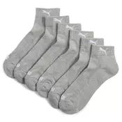 PUMA Quarter Socks (3 Pack) Unisex, Clothing, Middle Grey Melange, 43-46