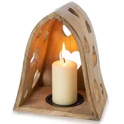 Northix Svečnik v obliki srca iz mangovega lesa – 21x14,5x23,5 cm