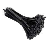 Camerazar Črne najlonaste vezne trakove 200x3,6mm 100 kosov