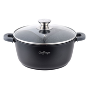 Cheffinger Cheffinger, Lonec za indukcijo z nelepljivim marmornim premazom 28 cm s pokrovom, ČRNA, (21553014)