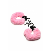 Cuffed in Fur Pink Adjustable Faux Fur Handcuffs with Metal Core XRB816B