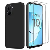 Ovitek + 2x zaščitno steklo za Realme 10 4G – črna