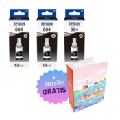Epson - Komplet črnil za Epson C13T66414A (črna), original, 3 kosi + DARILO GRATIS