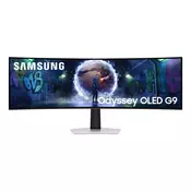 Samsung G93SD racunalni monitor 124,5 cm (49) 5120 x 1440 pikseli Dual QHD OLED Srebro