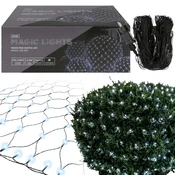 sarcia.eu Čarobna LED mreža, Svetlobna zavesa 3x3m 240LED, svetlobna mreža za vrt, HLADNA BELA