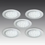 Hera R 68-LED vgradni reflektorji v videzu nerjavečega jekla, komplet 5 kosov - Dnevna soba/jedilnica - Sodobni - nerjaveče jeklo, prozorno - Plastika
