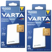 shumee VARTA POWERBANK 15000mAh Shranjevanje energije z USB-C in A pametnim telefonom in tablico x2