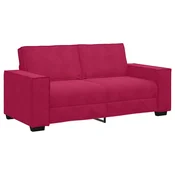 Vidaxl Dvosed vinsko rdeč 180x78x84 cm žamet
