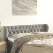 Vidaxl vidaXL Vzglavje s krilci svetlo sivo 163x23x78/88 cm žamet