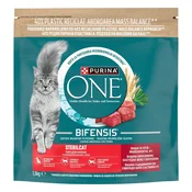 Purina ONE Bifensis Sterilcat suha hrana za mačke, z govedino, 8x800g