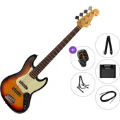SX SJB62/5 Premium SET 3-Tone Sunburst 5 strunska bas kitara