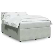 Vidaxl Box spring postelja z vzmetnico svetlo siv 140x190 cm žamet