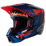 Alpinestars S-M5 Solar Flare kaciga za motocros crna-plava-fluo crvena-fluo žuta