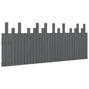 Vidaxl Stensko posteljno vzglavje sivo 204x3x80 cm trdna borovina