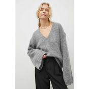 Volnen pulover By Malene Birger ženski, siva barva