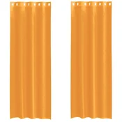 Vidaxl Voile zavese z vponkami 2 kosa oranžna 140x300 cm