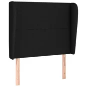 Vidaxl Vzglavje z ušesi črno 93x23x118/128 cm blago