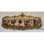 Casa Padrino baroque wall picture multicolored/brass 194 x H. 88 cm - Magnificent baroque style wall decoration picture with brass frame - Baroque wall decoration - Noble and magnificent