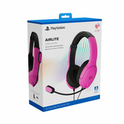 PDP Airlite stereo slušalke za Playstation, žične, motiv Nebula Pink