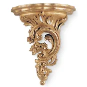 Casa Padrino luxury baroque wall console antique gold - Magnificent solid wood wall decoration console in baroque style - Baroque wall decoration - Baroque furniture - Made in Italy