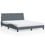 Vidaxl Posteljni okvir brez vzmetnice Hanko temno siv 160x200 cm žamet