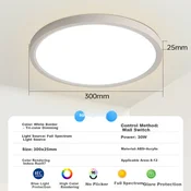 Huipujinggong Plafonska lampa LED, 30 W, 30 cm, Bela