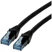ROLINE Roline 21.15.2756 RJ45 omrežni kabel\, Patch kabel CAT 6a U/UTP 7.50 m črna 1 kos, (20420777)