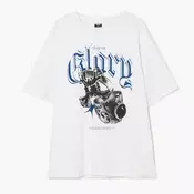 Cropp - Bela majica s printom - white
