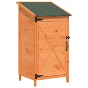 Vidaxl Vrtno skladišče Rjava 59,5 x 56 x 113,5 cm Trdna smreka