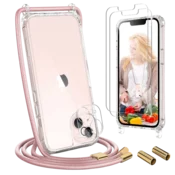 Ovitek z vrvico + 2 zaščitni stekli + zaščita za kamero za iPhone 13 Mini