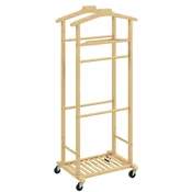 Homestar Oblačilni regal z wheels dvojni drogovi polica za čevlje držalo za hlače 47x337x1055 cm rjav