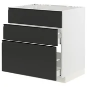 METOD / MAXIMERA Pod.element sudop. i 3front/2fioke, bela/Upplöv boja antracita, mat, 80x60 cm