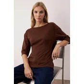 Trendyol Milla ženska bluza Twoaw26Bz00187, braon-braon