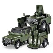 Metalna igracka Rastar - Transformirajuci robot/Land Rover Defender, 1:32, zeleni