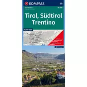 KOMPASS Autokarte Tirol, Südtirol, Trentino/Tirolo, Alto Adige, Trentino 1:250.000