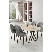Hanah Home Trpezarijski set, 5 komada, Sivi