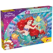 Ariel mala morska deklica 2 v 1, 48-delni puzzle in pobarvanka 35x25 cm - Lisciani
