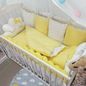 Ogradica za krevetac jastucici sa posteljinom sive zvezdice ( TNC_EHKZDS_1694504 )