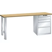 Delovna miza LISTA 27x36E Multiplex 1500x750x840mm KEY Lock RAL7035 4 pred. 75kg