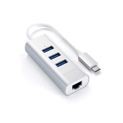 Satechi TYPE-C 2-IN-1 USB HUB WITH ETHERNET - Silver