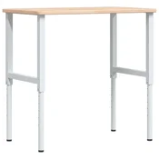Vidaxl Delovna miza 100x60x(71,5-98) cm trdna hrastovina pravokotna
