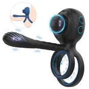 Biu-Biu - erekcijski obroček in partnerski vibrator (črna)