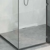 vidaXL Na steni nameščena odtočna rešetka za tuš srebrna 70 cm