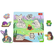Trefl - Puzzle Drevená vkládačka Zvieratká na lúke - 1 - 39 kosov