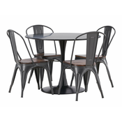 jedilnica set Dallas 4170 (Črna + Rjava) 74cm