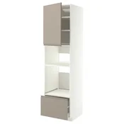 METOD / MAXIMERA Visoki element za ugradb uredaje, bijela/Upplöv mat tamnobež, 60x60x220 cm