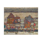 Canvas Slika na platnu Houses With Laundry, Egon Schiele, 75 x 60 cm